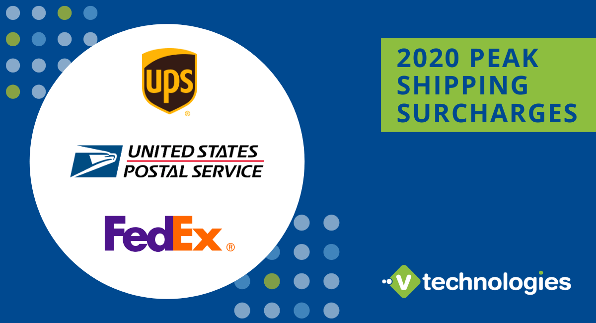 2020 Peak Shipping Surcharges for USPS, FedEx and UPS